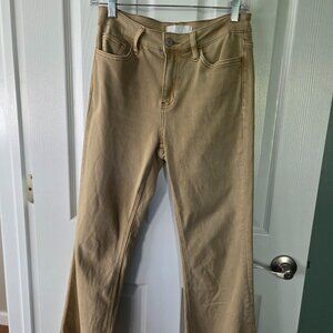 Women's Vervet Light Mustard Flare Distressed Jeans